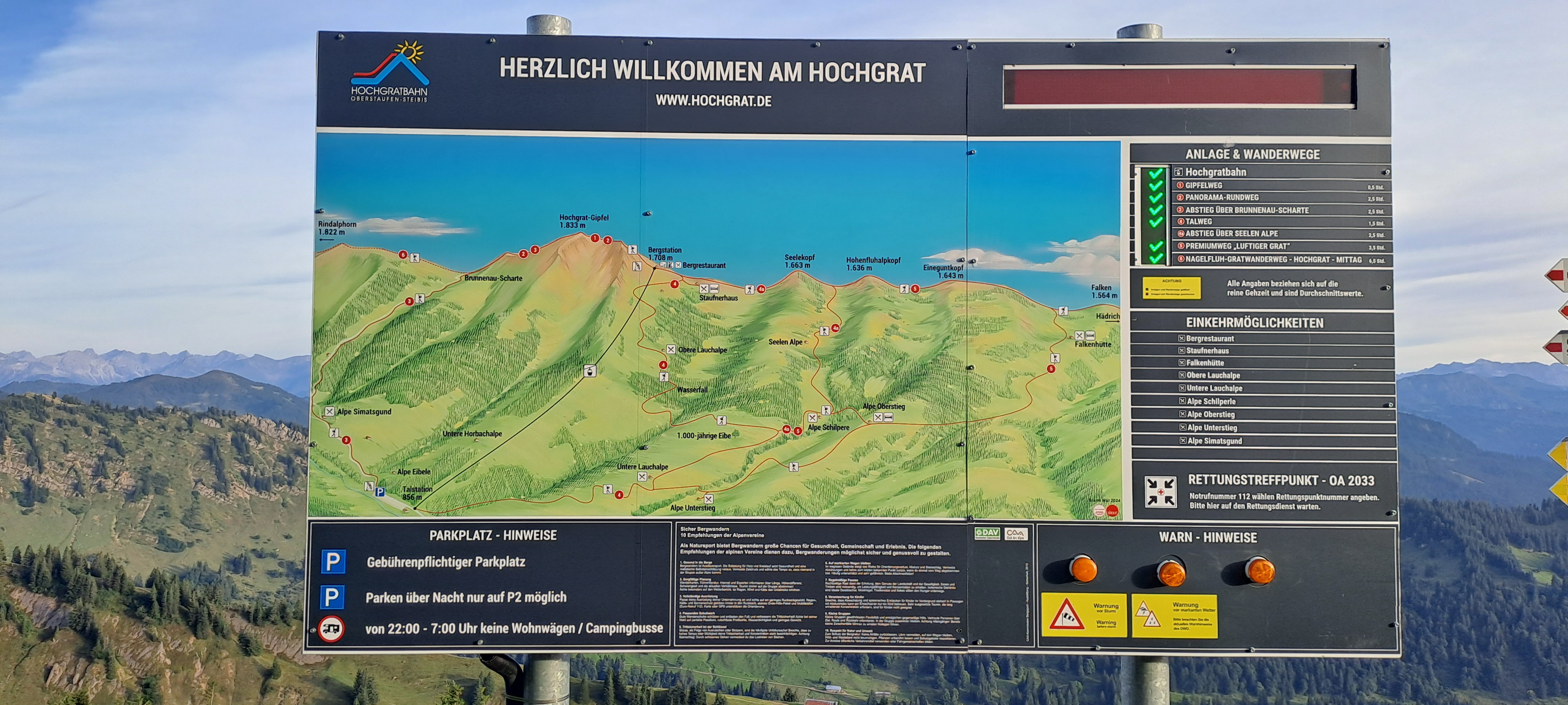 Hochgrat Übersichtskarte auf der Bergstation